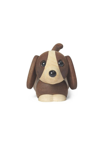 Jojo Hundvalp Trädekoration 5 cm Mahogny