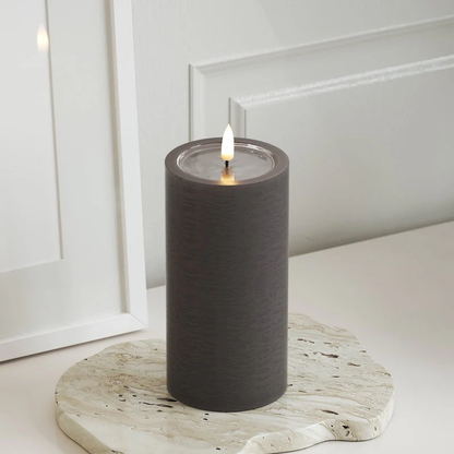 Unique LED Blockljus Mocca 7,5x15 cm