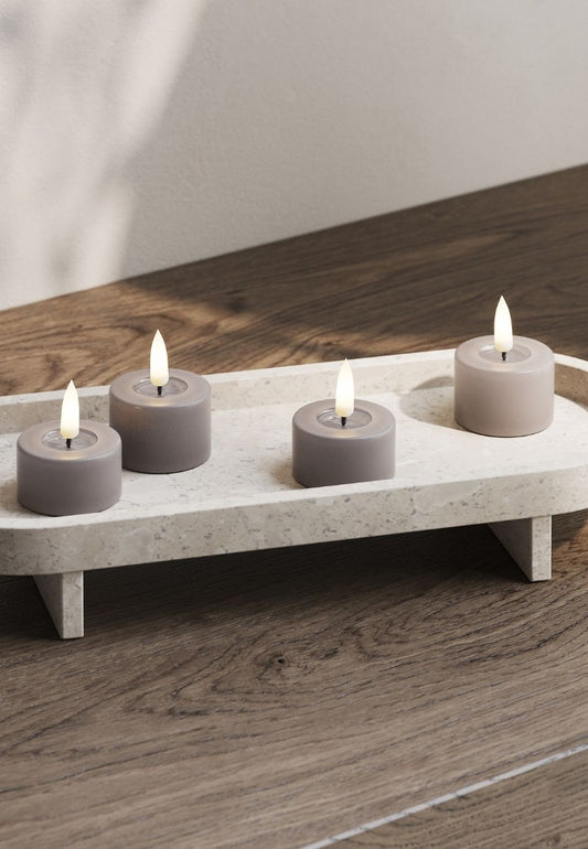 LED Värmeljus 4x4,5 cm Mocca 2-pack