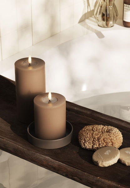 LED Blockljus Mocca 7,5x10 cm