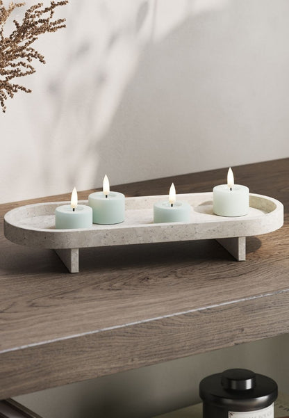 LED Värmeljus 6x4,5 cm Sage Green 2-pack