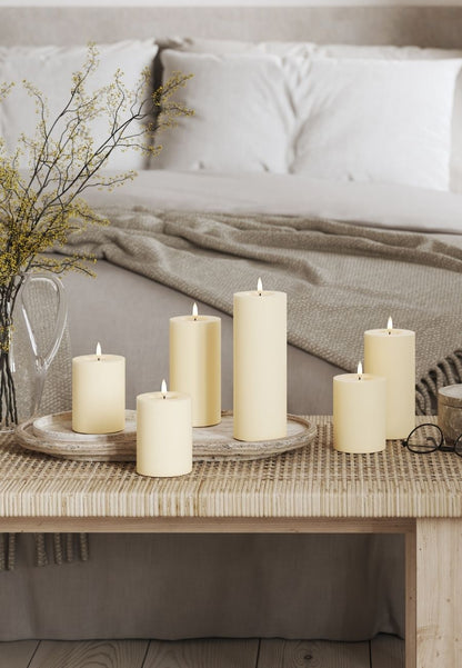 LED Blockljus Cream 7,5x12,5 cm