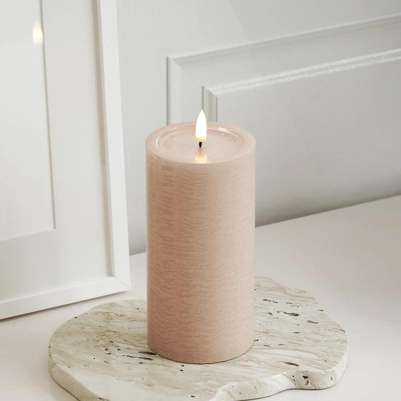 Unique LED Blockljus Rosa 7,5x15 cm