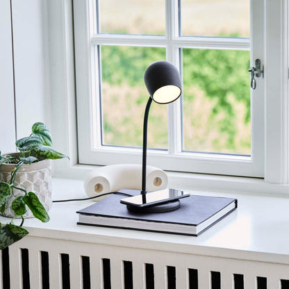 Ellie LED-lampa/Högtalare/Qi Svart