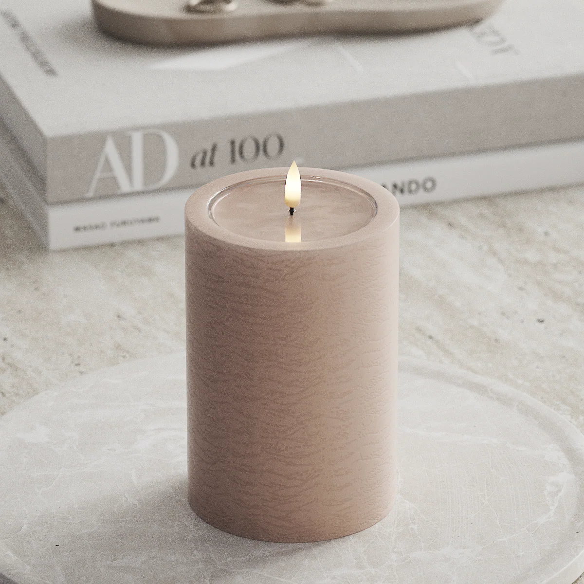 Unique LED Blockljus Rosa 10x15 cm